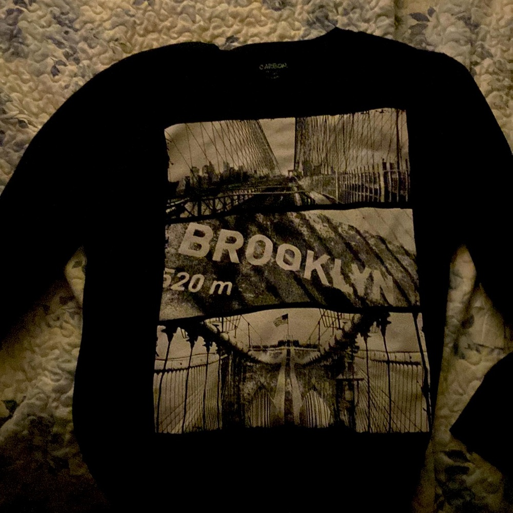 Carbon mens small Brooklyn sweatshirt well made washes excellent perfect cond